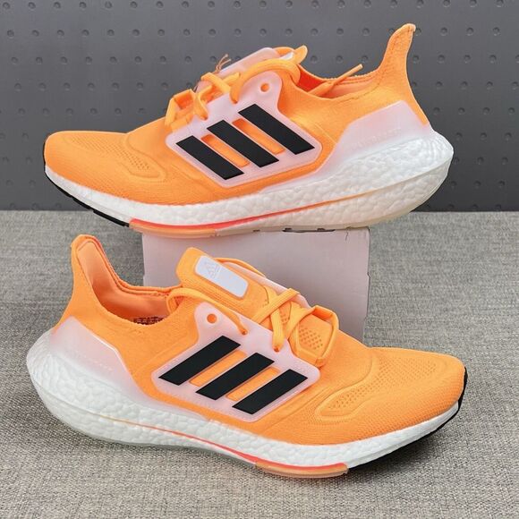 Adidas Ultraboost 22 Running Shoes Orange White Men's Size
